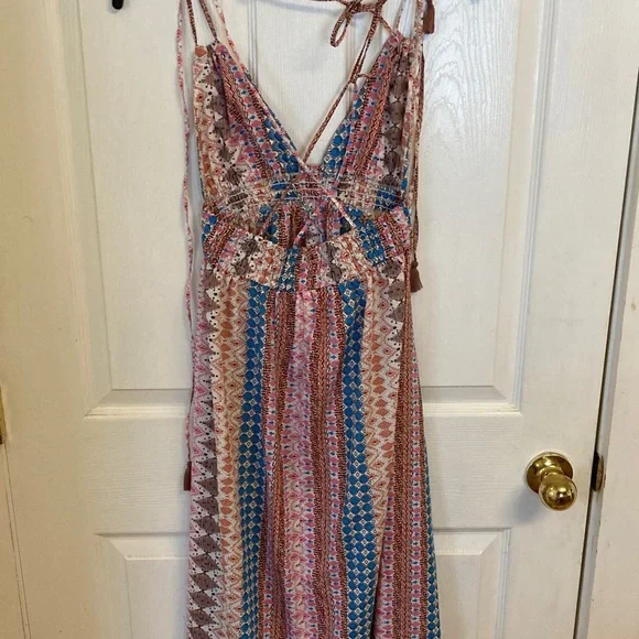 Lulu's Multicolor Patterned Maxi Dress - Picture 6 of 9